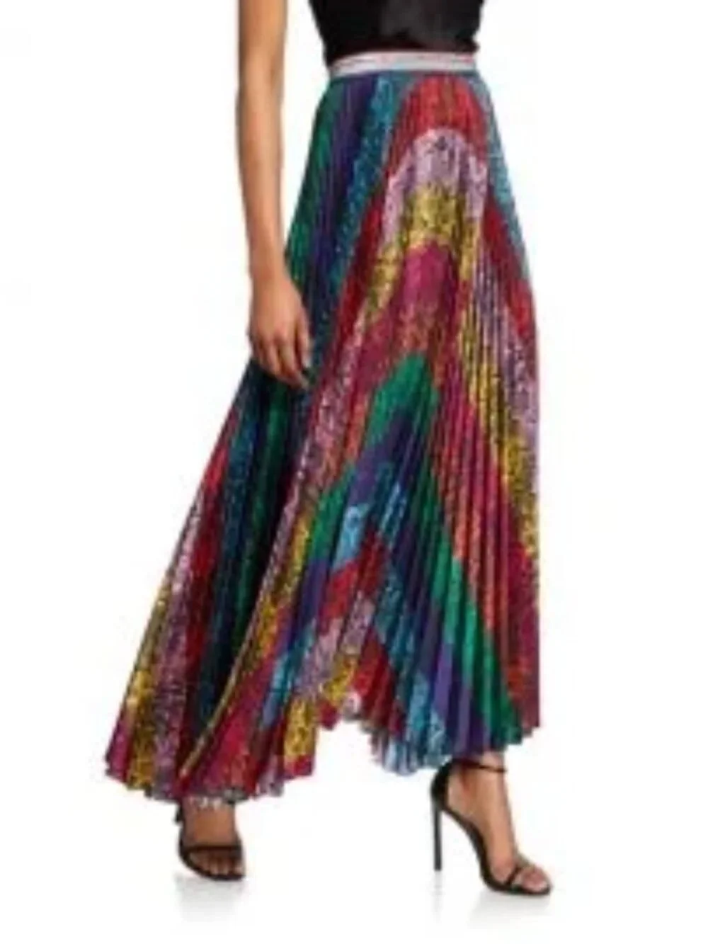 Alice + Olivia Katz Rainbow Snake Maxi Skirt Size 12